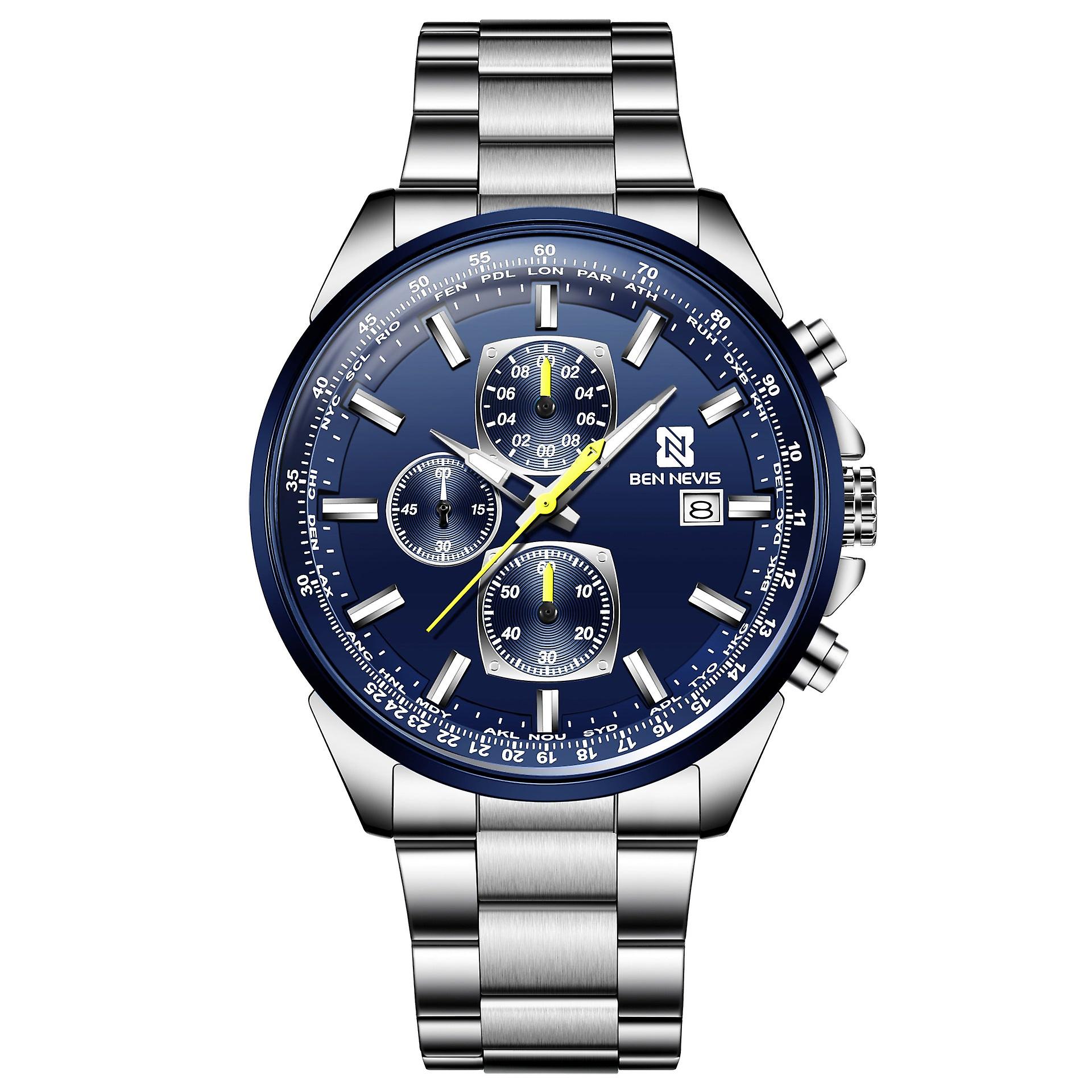 Men Watches Quartz Watch Three Eyes And Six Needles Multi-function Gift