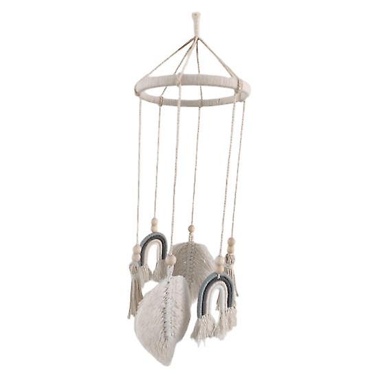 Elegant Woven Wall Decor Eco-friendly Rainbow Cloud Macrame Hanging