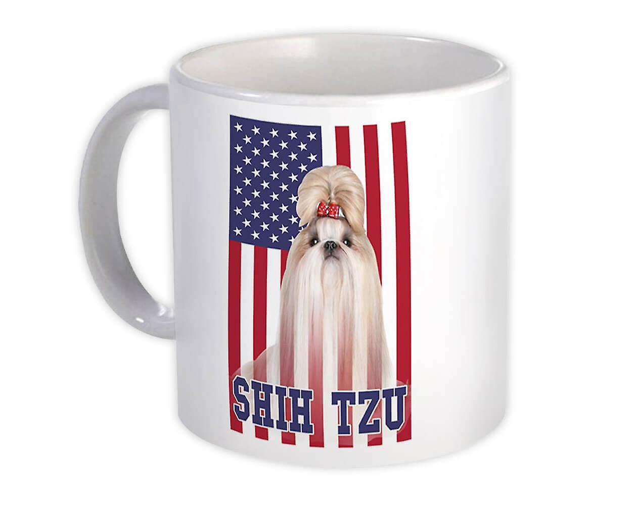 Gift Mug: Shih Tzu USA Flag