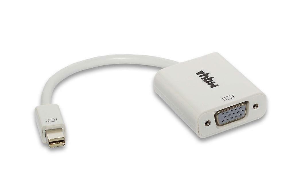 vhbw Mini-Displayport auf VGA Adapter für Laptop, PC, Notebook, Beamer, Grafikkarte, Monitor - Mini-DP-VGA Adapterkabel Weiß