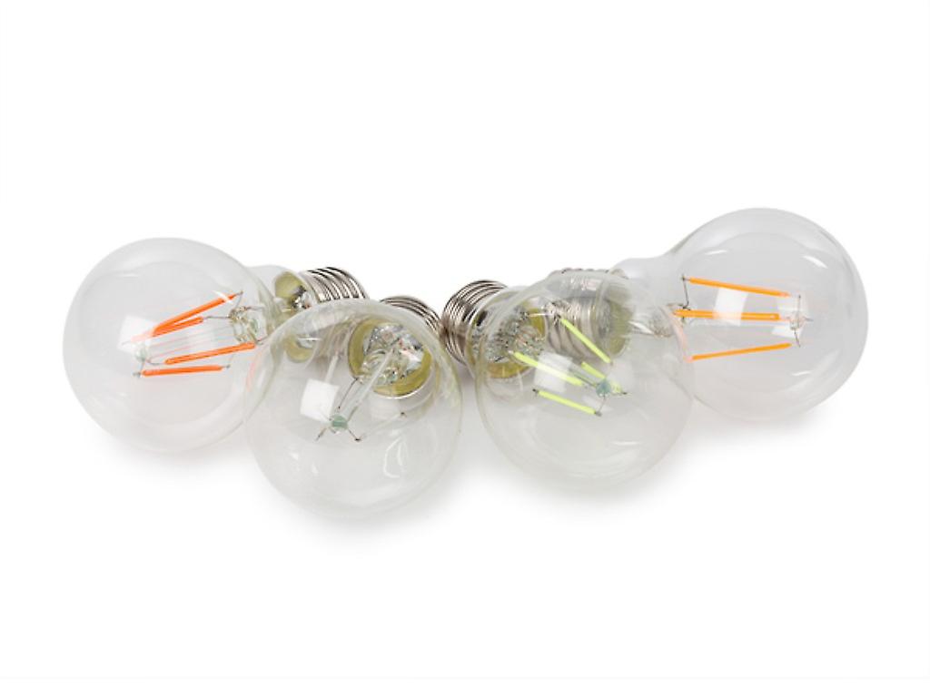 HQ-Power Led-gloeilamp, helder glas, E27, 4 stuks