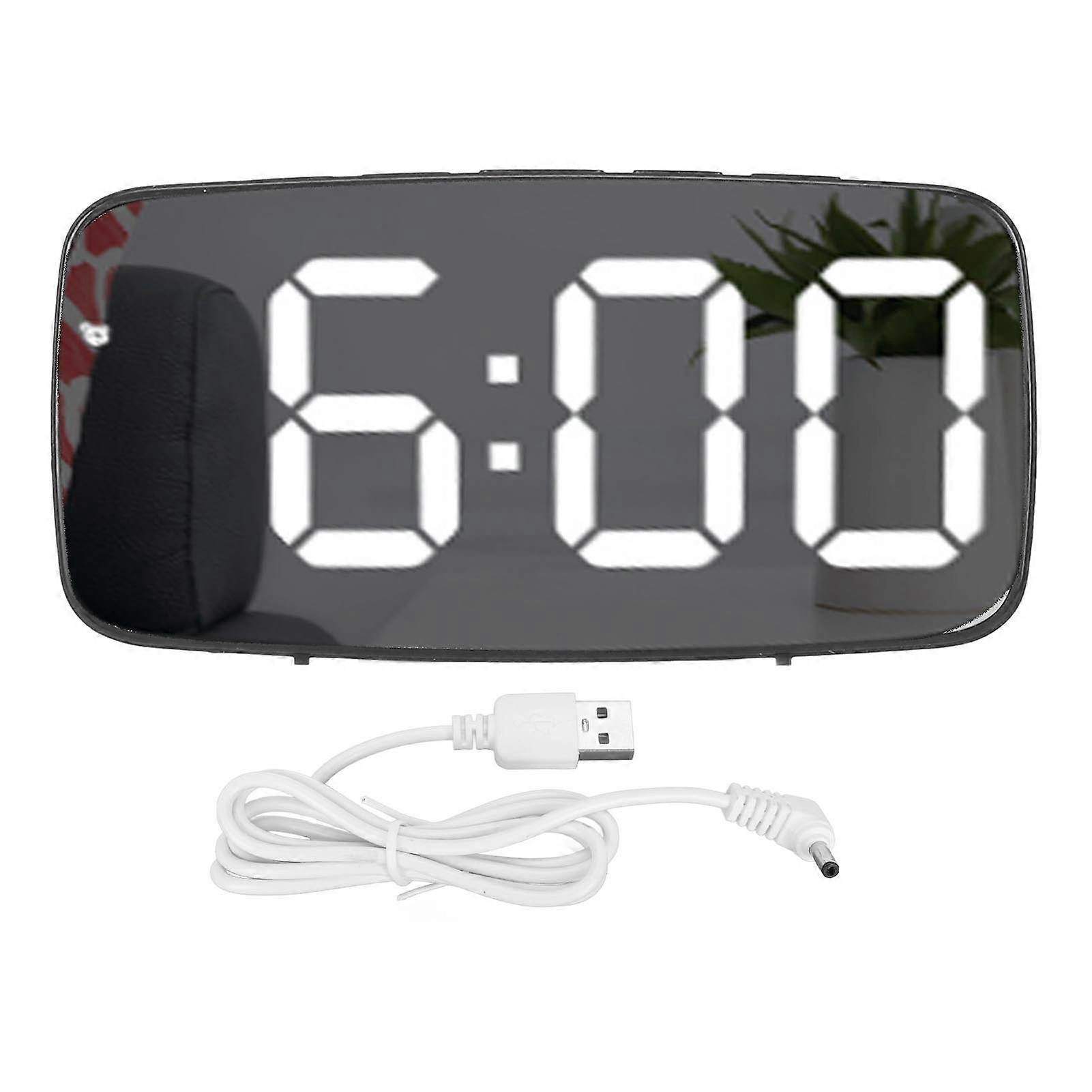 Digital Alarm Clock Large Mirrored Led Display Clock Battery Usb Charging Dual Use Electronic Clock For Bedroom Dormitory