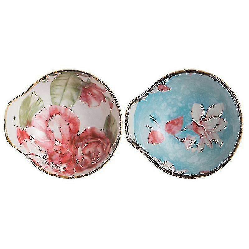 2pcs Ceramic Sauce Dishes Sauce Plates Ceramic Condiment Plates (assorted Color)