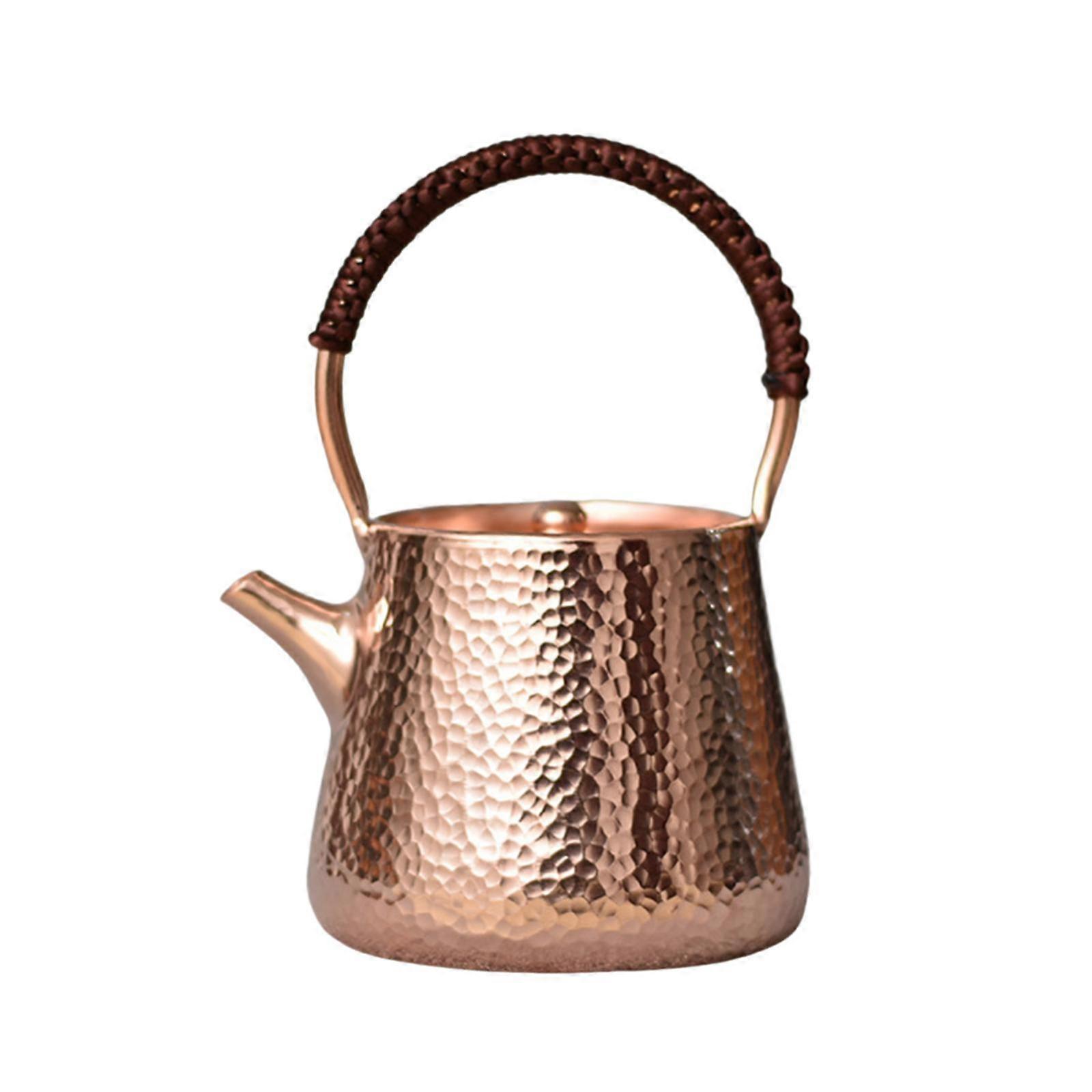 450ml Copper Kettle Stovetop Teapot Multifunctional Ergonomic Handle 10x17cm