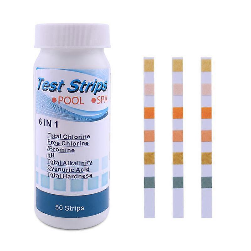 2 Pack 6 in 1 Spa Pool Test Strips, Water Test Strips on White10*3.5cm