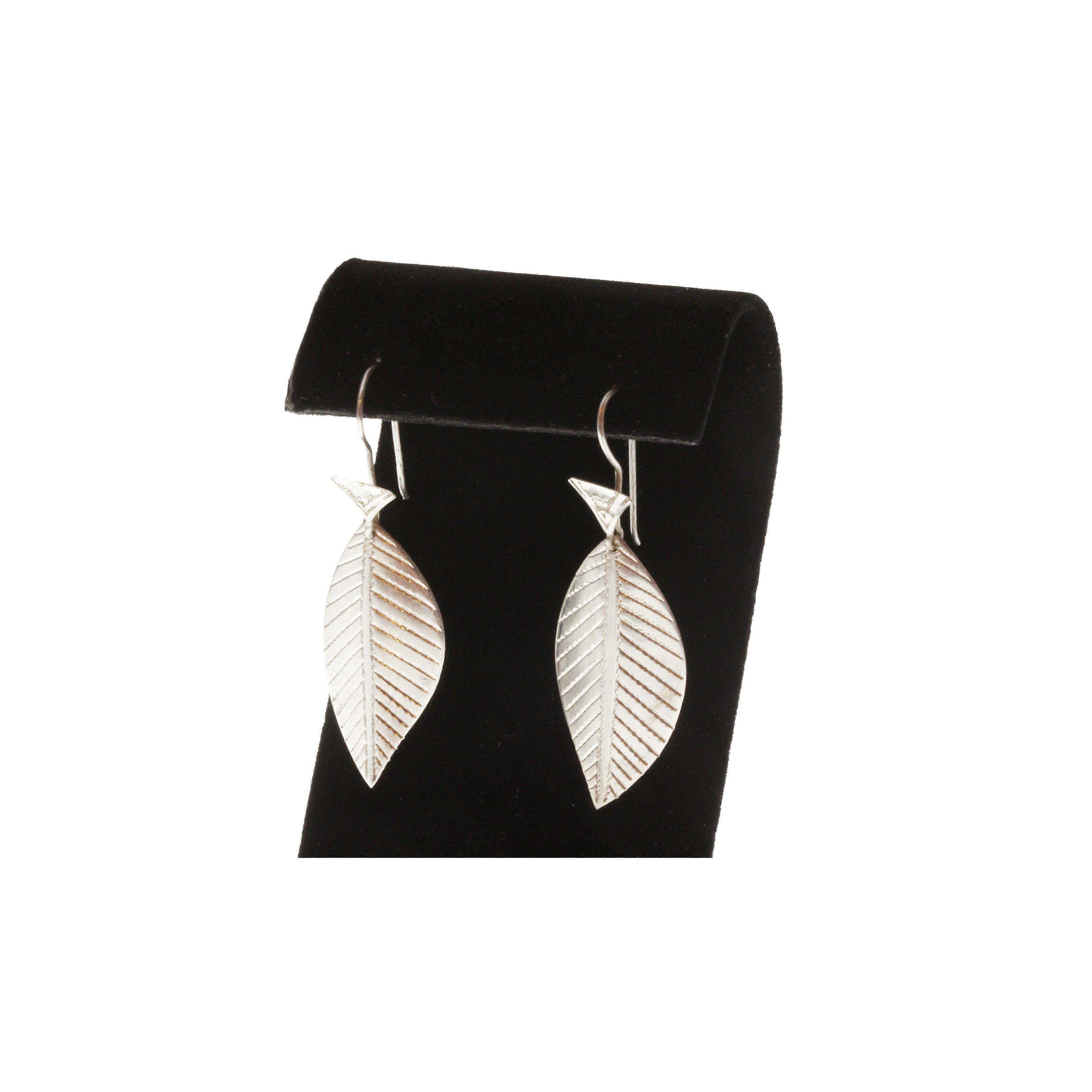 YUFAYYUR||Leaf Shaped Silver Earrings