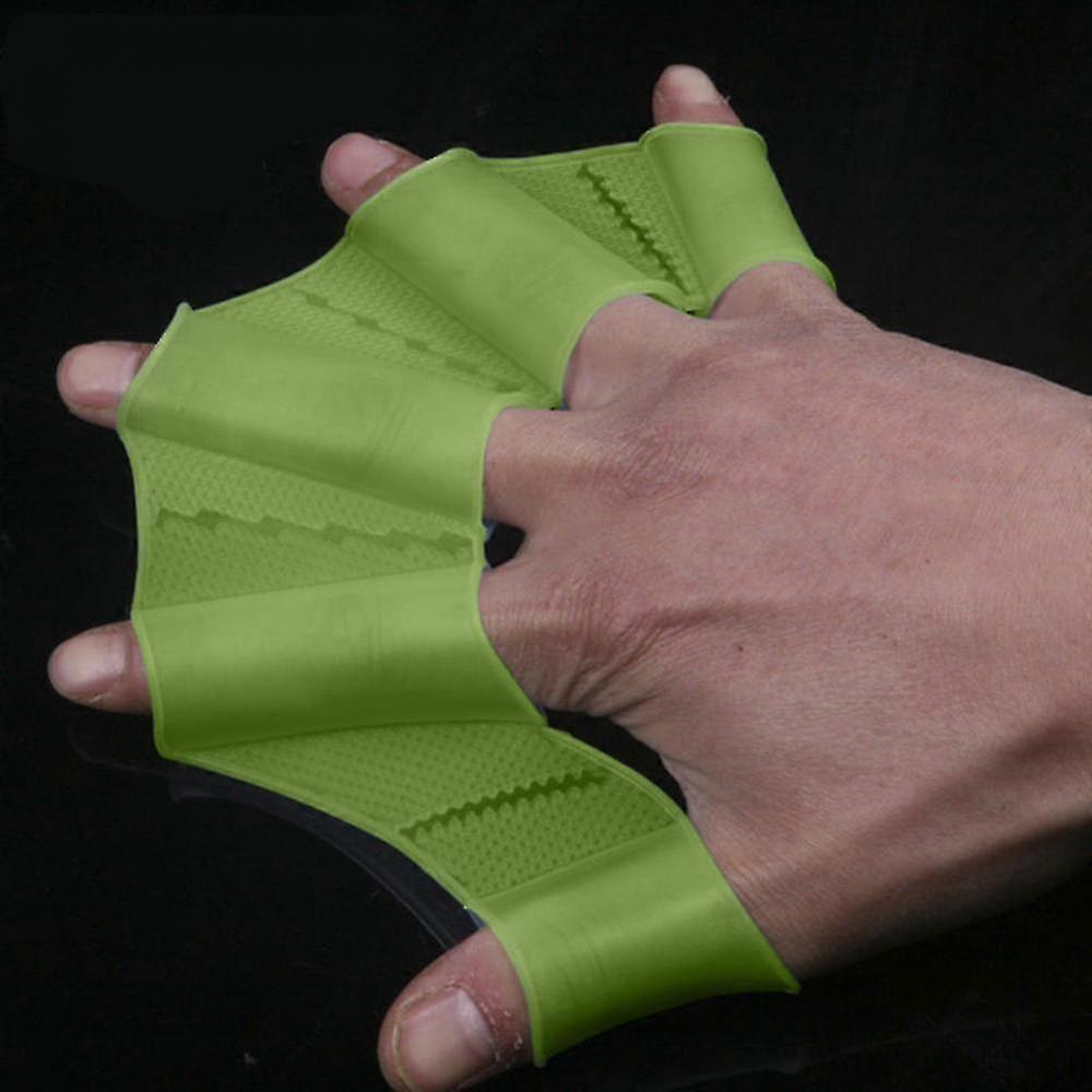1pair Unisexe Grenouille Type Silicone Ceintures Natation Main Palmes Palmes Doigt Gants Palmés Paddle Sports Nautiques