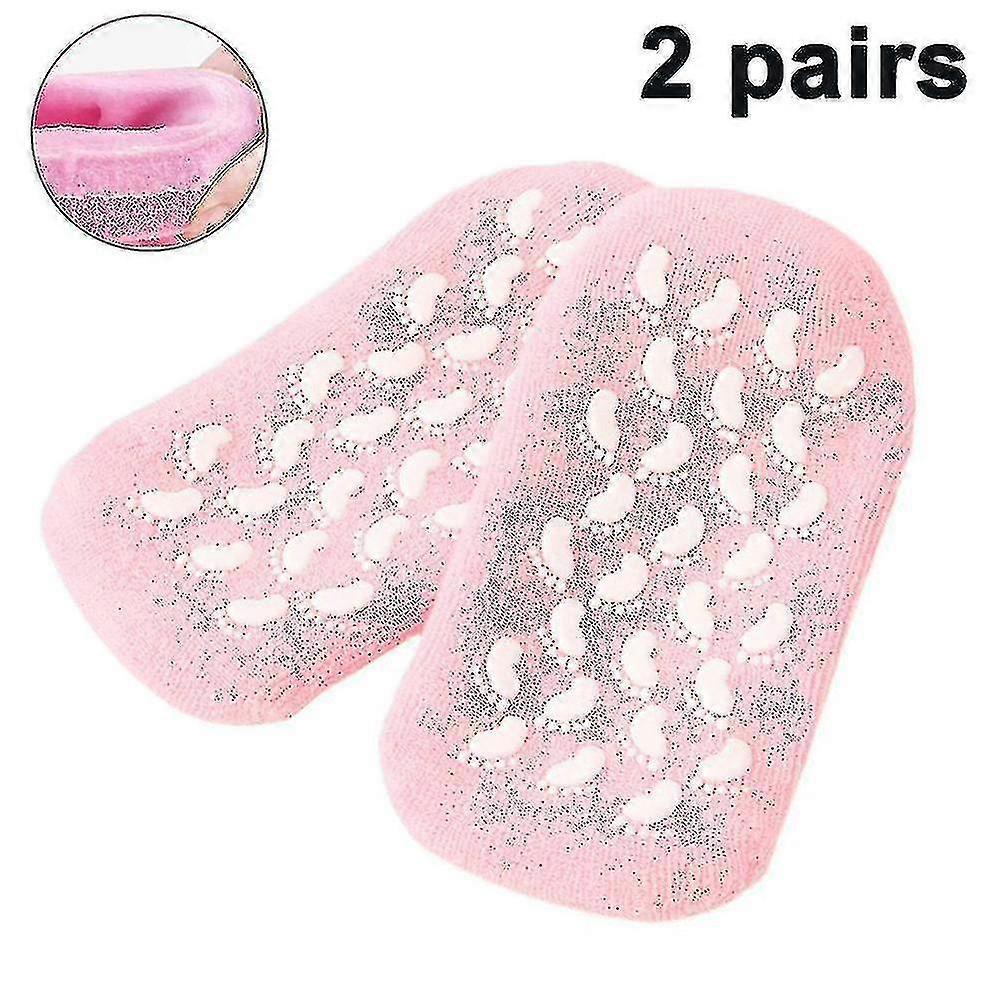 2 Pairs Moisturising Gel Socks, Reusable Soft Feet Skin Oil Treatment