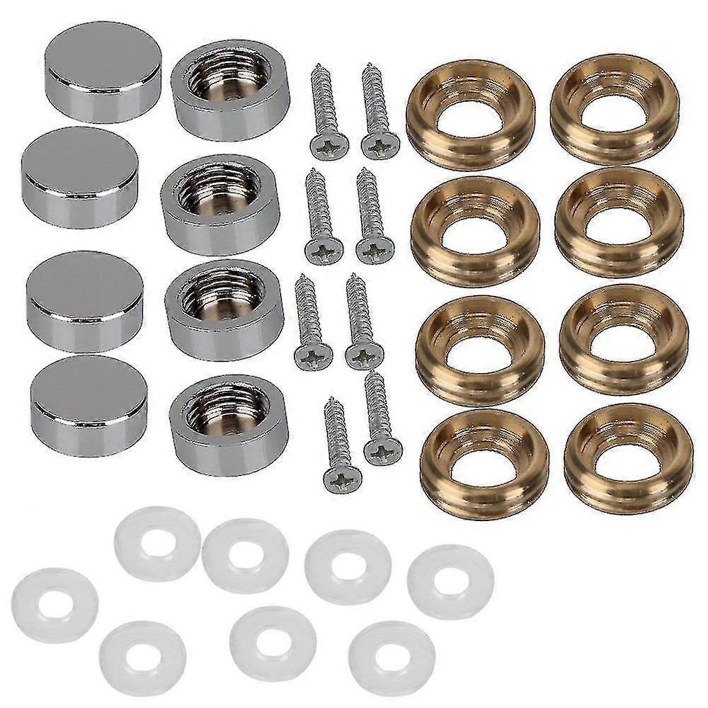 8x silver copper round screw mirror cap nails 16mm dia-ksize