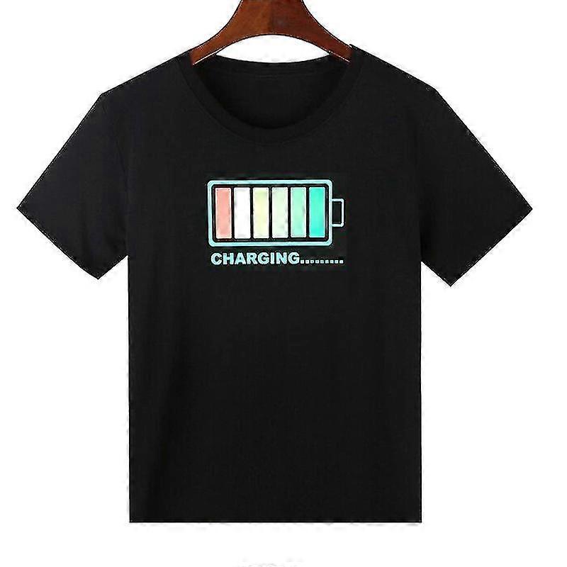 Sound-activated Light-emitting Electronic Music Clothes Will Glow Short-sleeved Men's And Women's T-shirt Couple Models Led Brightly