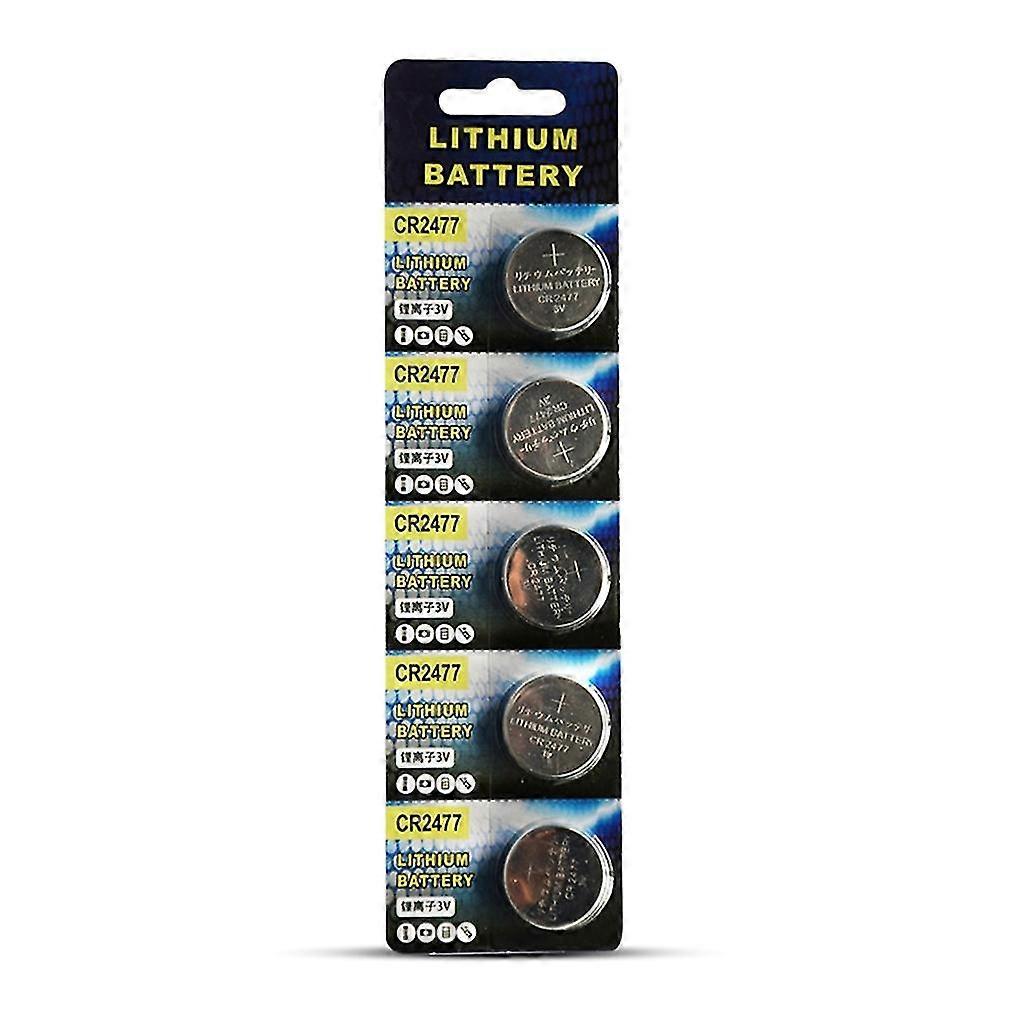 5 قطع Cr2477 بطاريات خلية زر 3 فولت بطاريات ليثيوم Cr 2477 للساعات الآلات الحاسبة ومفاتيح السيارة للتحكم عن بعد