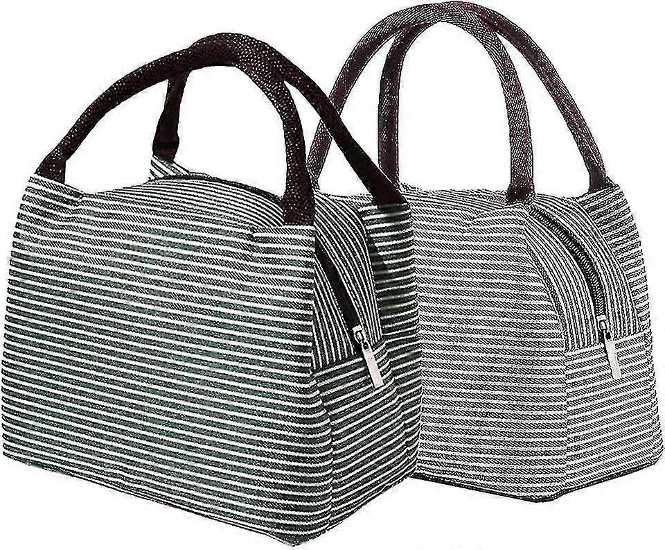 2pcs Lunch Organizer Cooler With Zip Closure Foldable Lunch Tote Bag,reusable