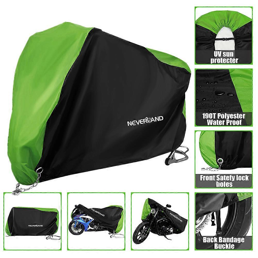 190T Motorcycle Waterproof Cover Outdoor Silver UV Sun Protector-Silver