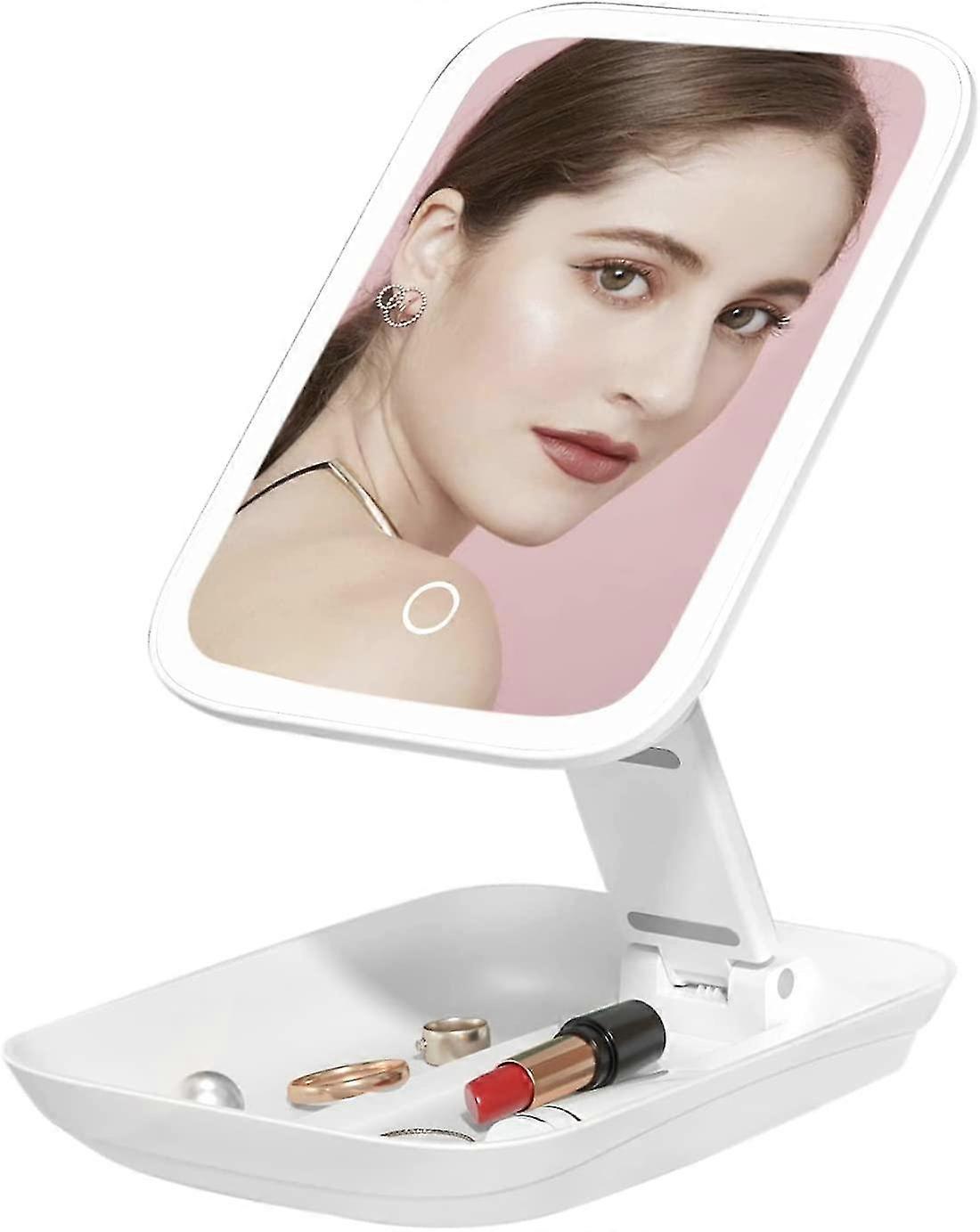 rechargeable vanity mirror with light - foldable travel vanity mirror