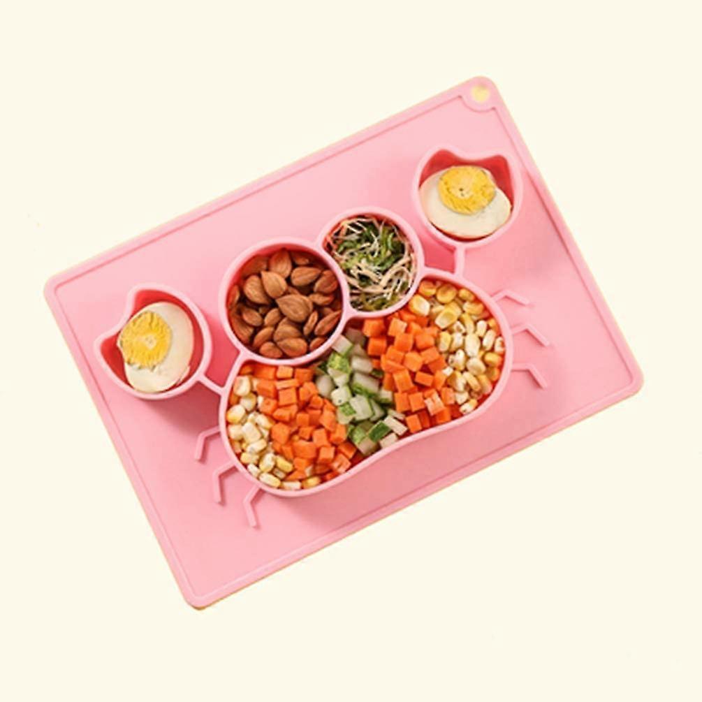Assiettes divisées en silicone pour tout-petits - Assiette à dîner pour enfants avec set de table intégré