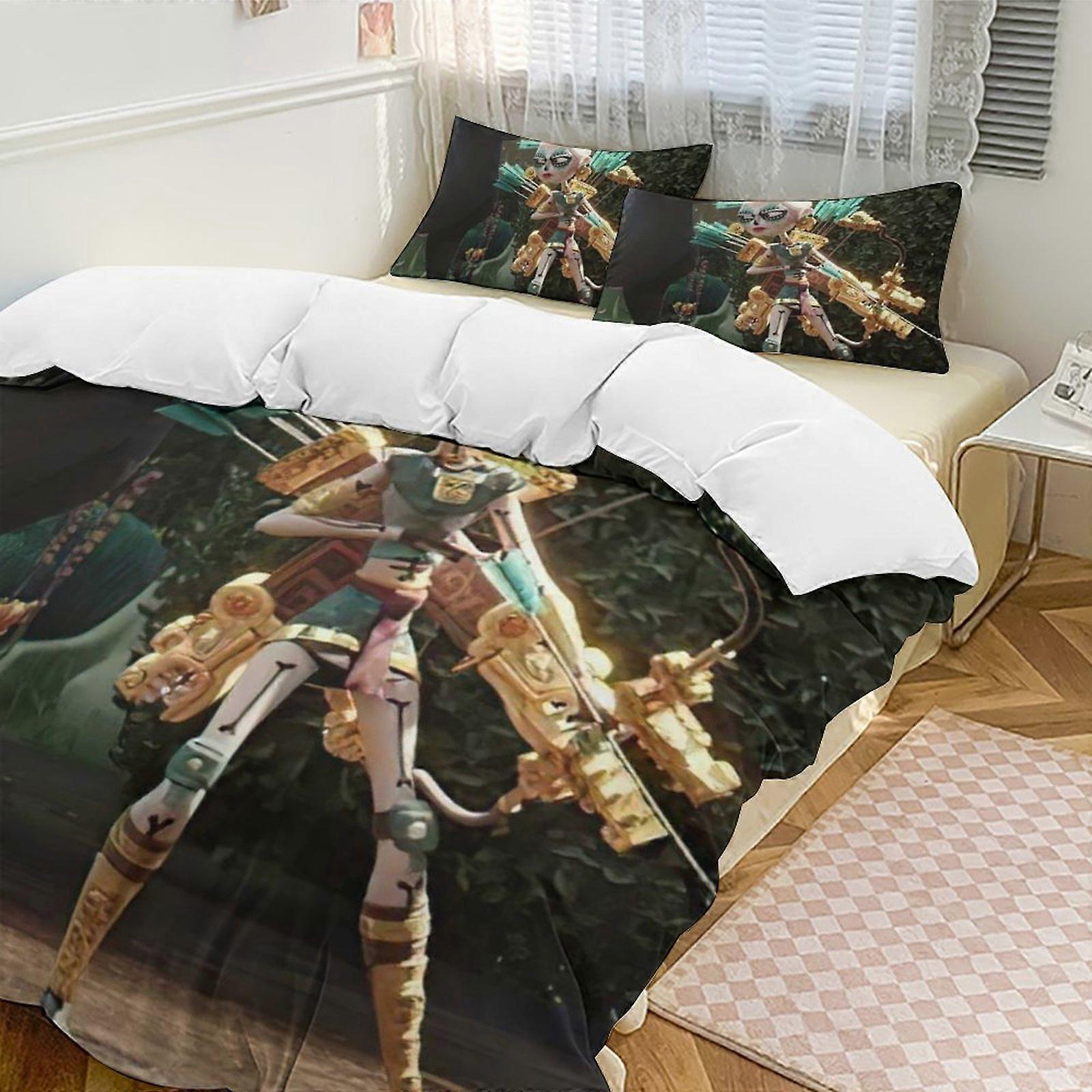 v557 Maya And The ThreeMayan Three Warriors 3-Piece Twin Bed Set Fade-Resistant Microfiber io557
