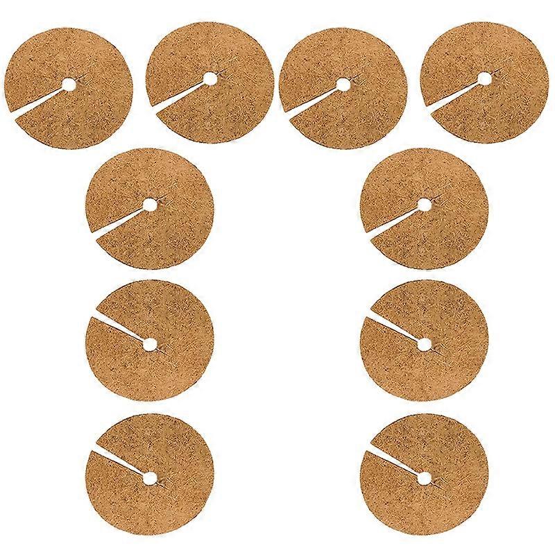 10 Pieces of 11.8 Inch Coconut Palm Fiber Tree Mulch Protection Pads-for Disc Plant Mulch, Flower P