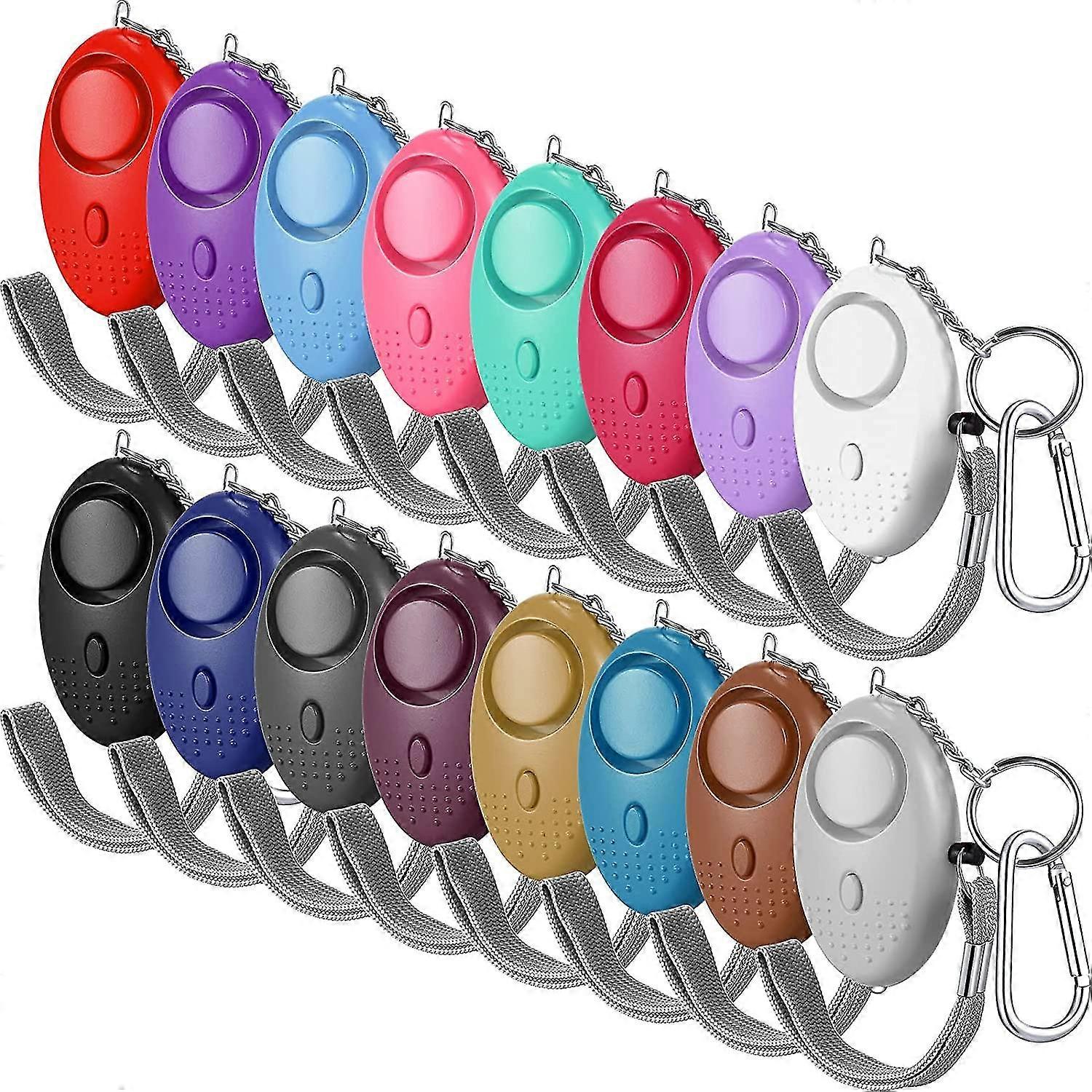16 Pack Safe Sound Personal Alarm, Emergency Safety Alarm 130db Security Alarm Keychain Personal Safety Devices With Led Light Buckle Key Chain For Wo