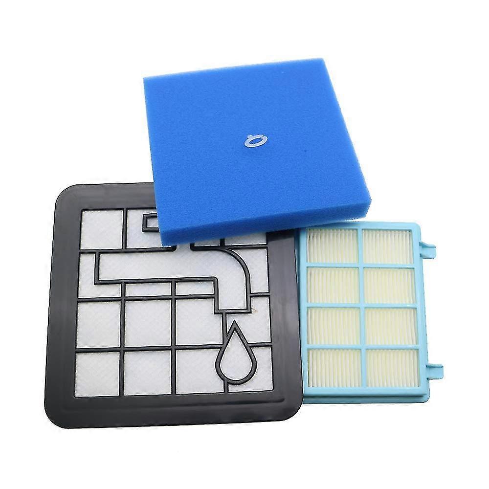 Washable Foam Filter Kit For Philips Power Pro Compact Fc9331/09, Fc9332/09, Fc8010/01, Fc8010 Vacuum Cleaner