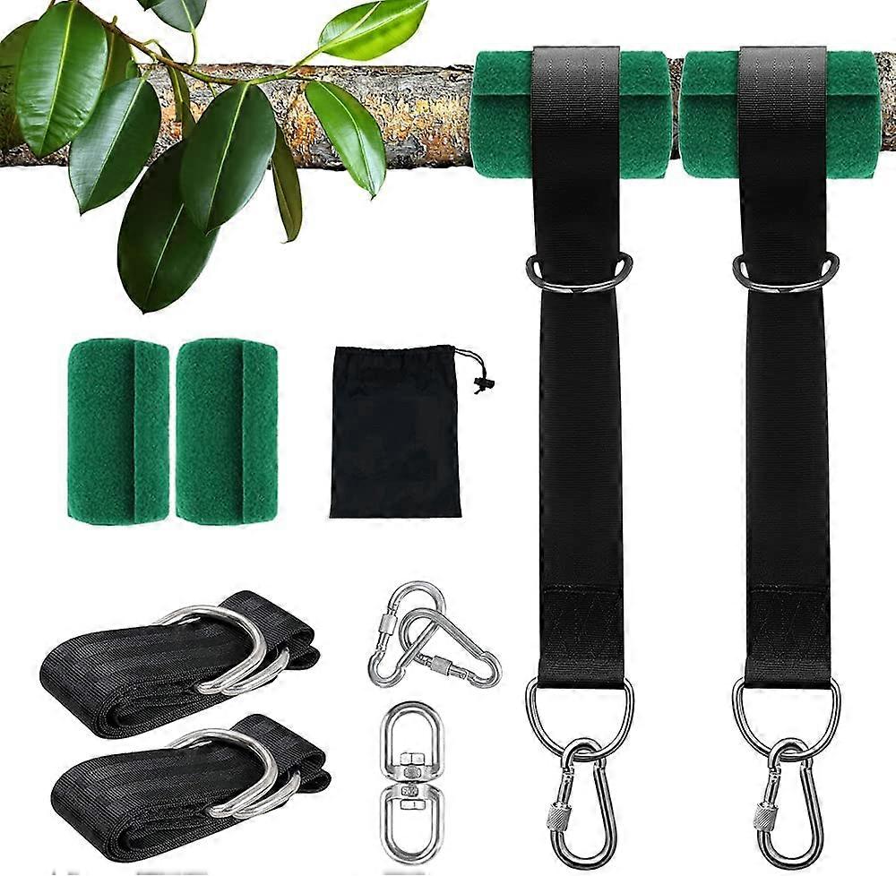 Tree Swing Hanging Straps Kit Heavy Duty Swing Hanger with Carabiners, Tree Protectors and Swivel Hook