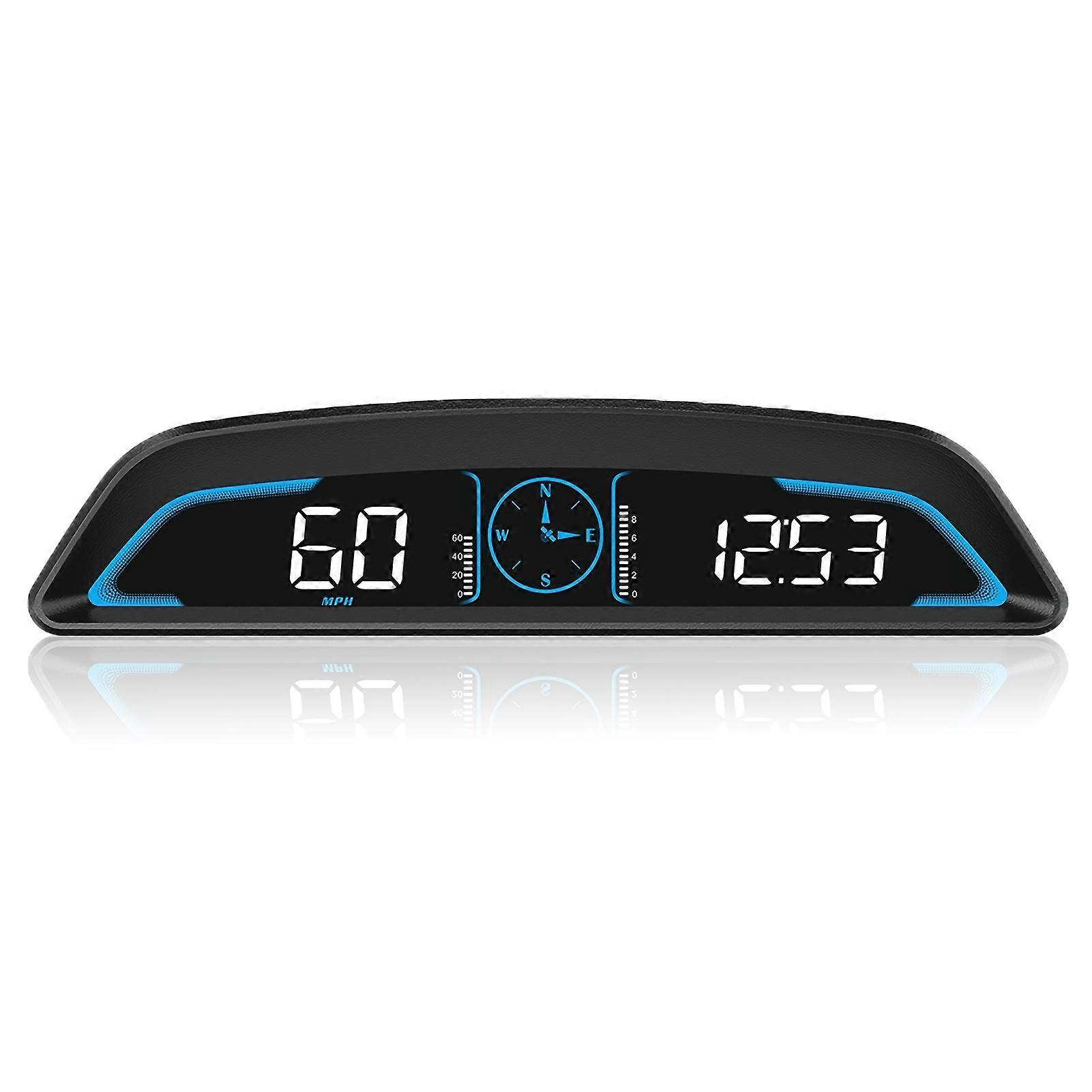 Digital GPS Speedometer,Universal Car HUD Head Up Display With Speed MPH,100 KM Acceleration Time,Compass,Overspeed Alarm HD LCD Display