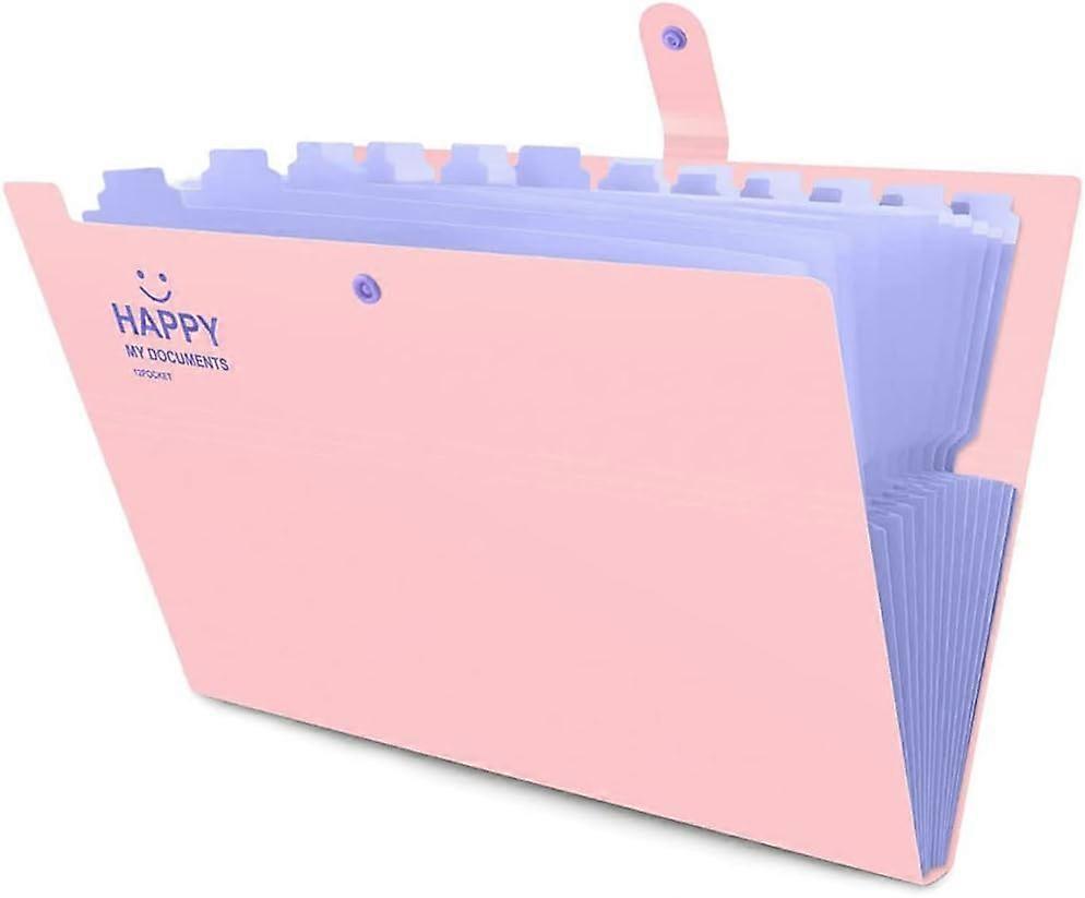 Expanding File Folder, File Organiser, A4 File Folder, High Capacity, Easy to Carry, with Buckle Closure and 12 Compartments