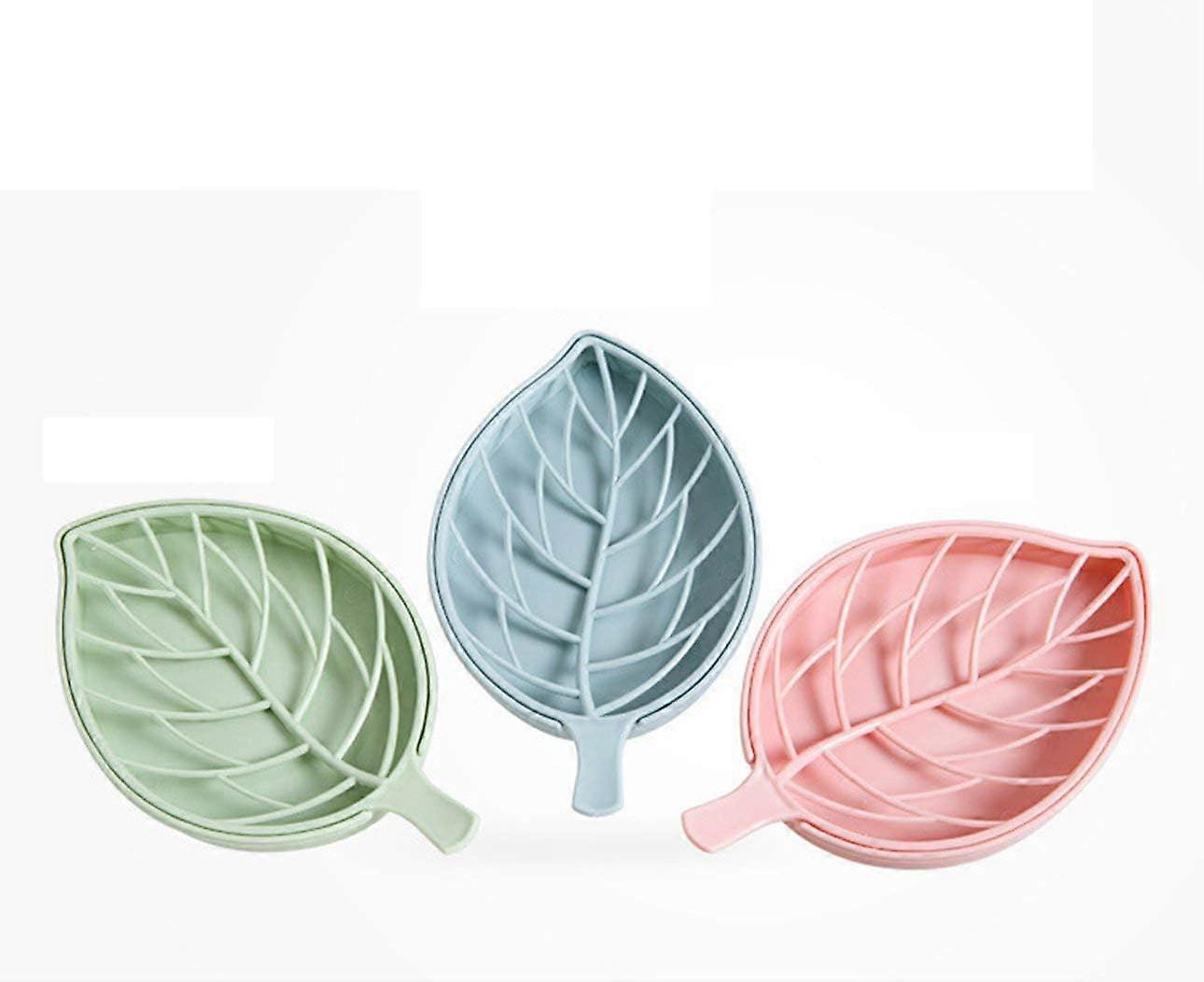 Double Layer Drain Soap Box Leaf Modeling Soap Dish Bathroom Accessories Soap Dish Storage Box