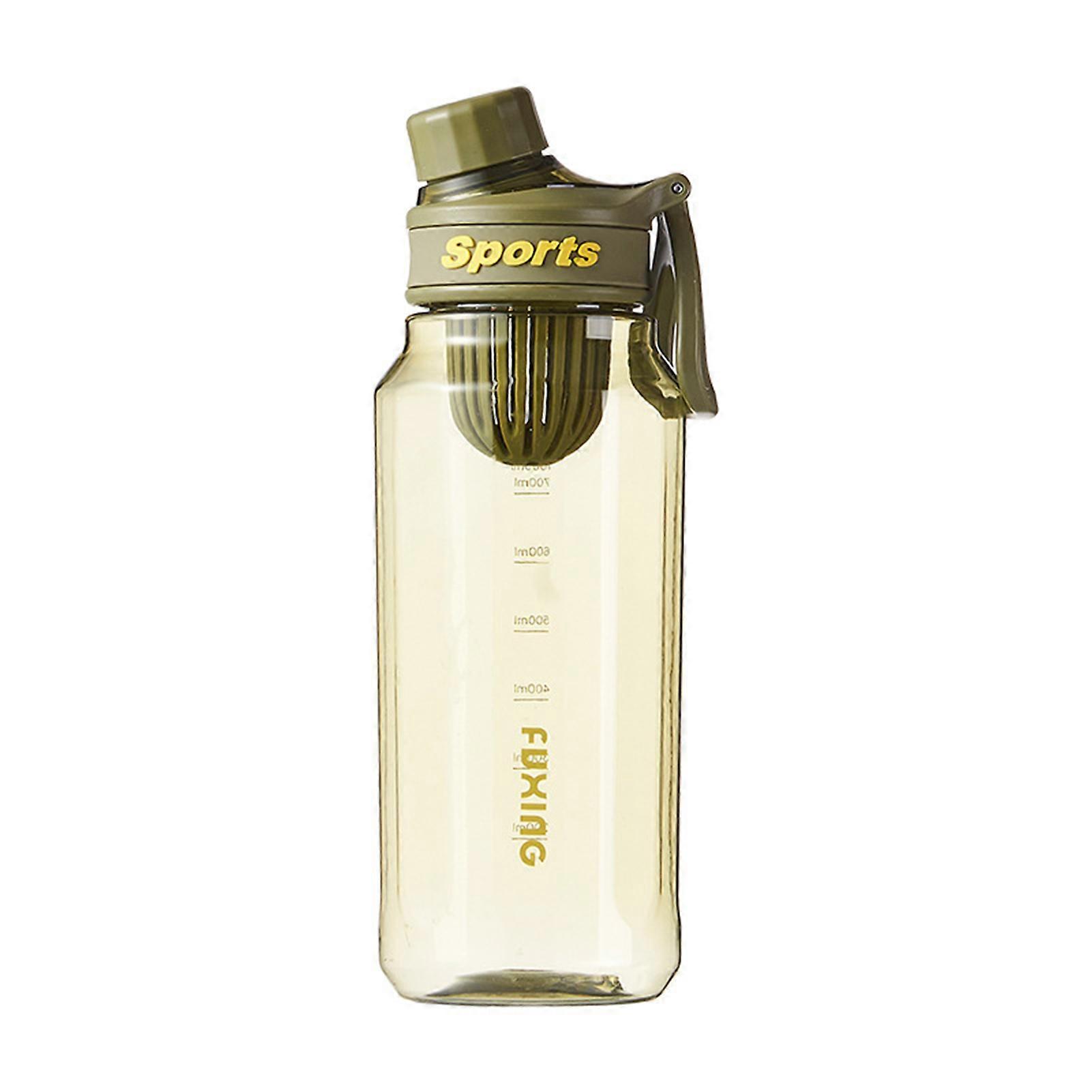 1000ML Sports Water Bottle with Time Marker Strainer BPA-Free Leak-Proof Large Capacity Reusable Water Cup for Fitness Gym Camping