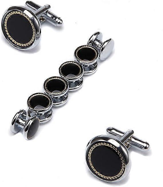 Men Cufflinks & Studs Set (1Pair Cufflinks & 3Pair Tuxedo Studs)