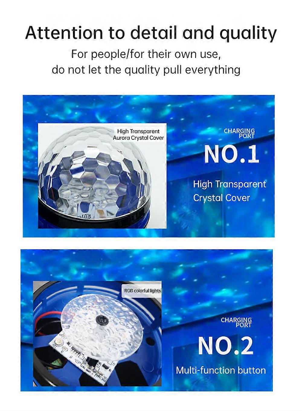 Remote Control /No Remote ControlWater Ripple Atmosphere Lamp with Starry Sky Projection Light Plugged-in Creative Colorful Bedroom Bedside Night Ligh