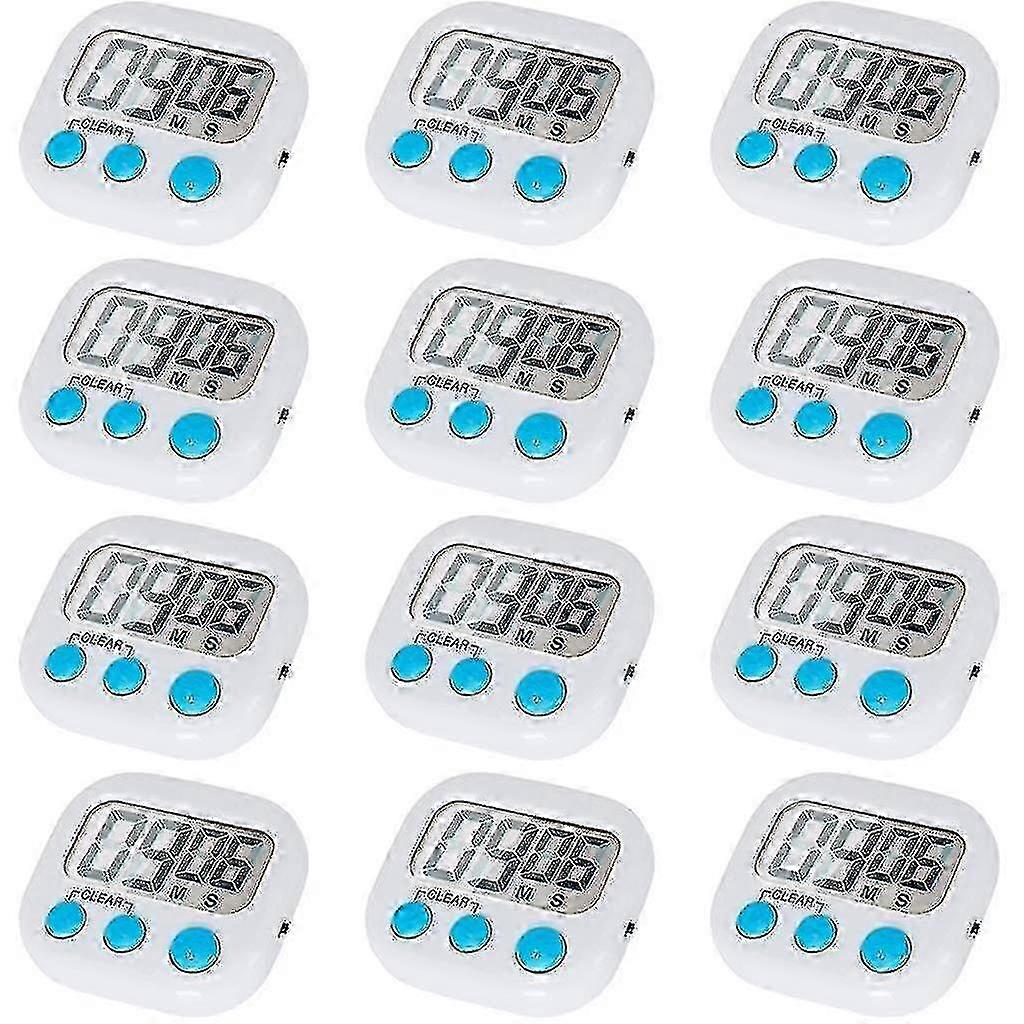 12 Pack Digital Kitchen Timer With On/off Switch, Loud Alarm