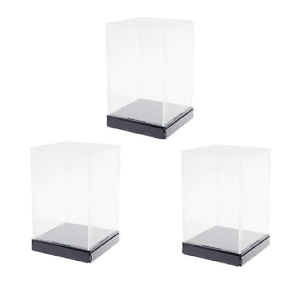 3Pcs Clear Acrylic Display Box Dustproof Figures Toy Model Show Case