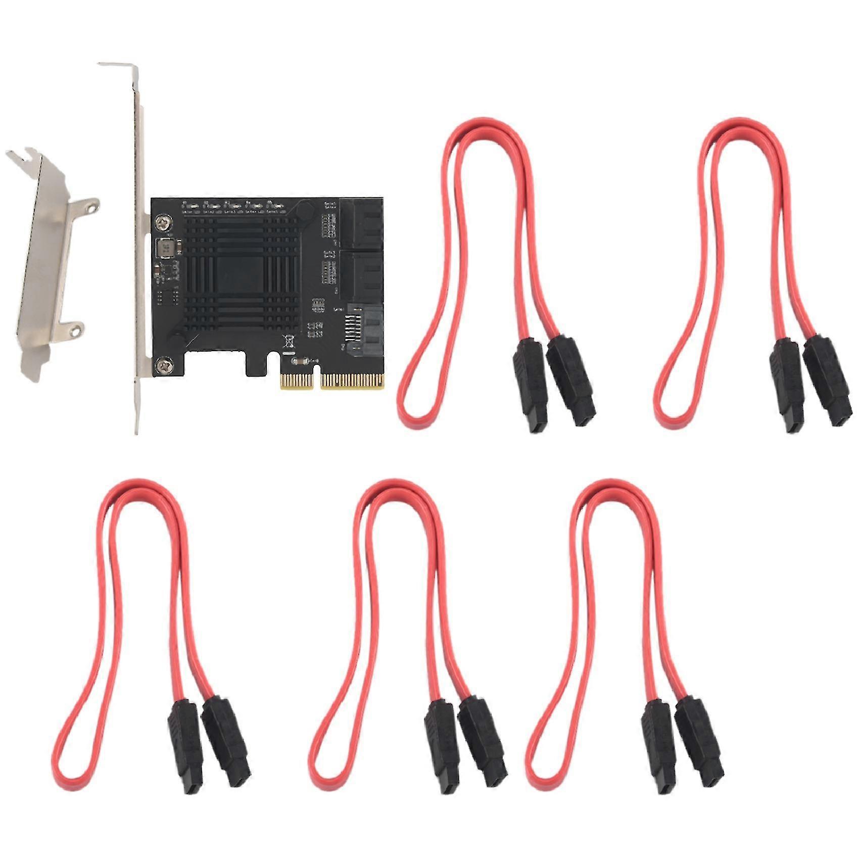Pcie To 5-port Sata Iii 6 Gbps Sata Controller Expansion Card Computer Chassis Adapter Card Jmb585