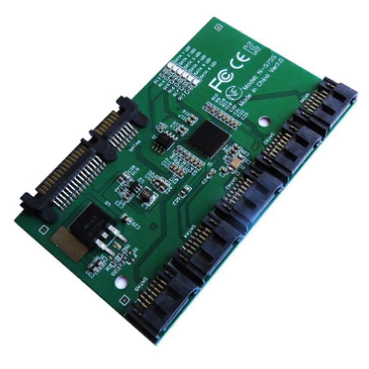 Sata Expansionskort 1 Till 5 Port Sata3.0 Controller Card Moderkort Sata Port Multiplier Riser Card Hub Adapter