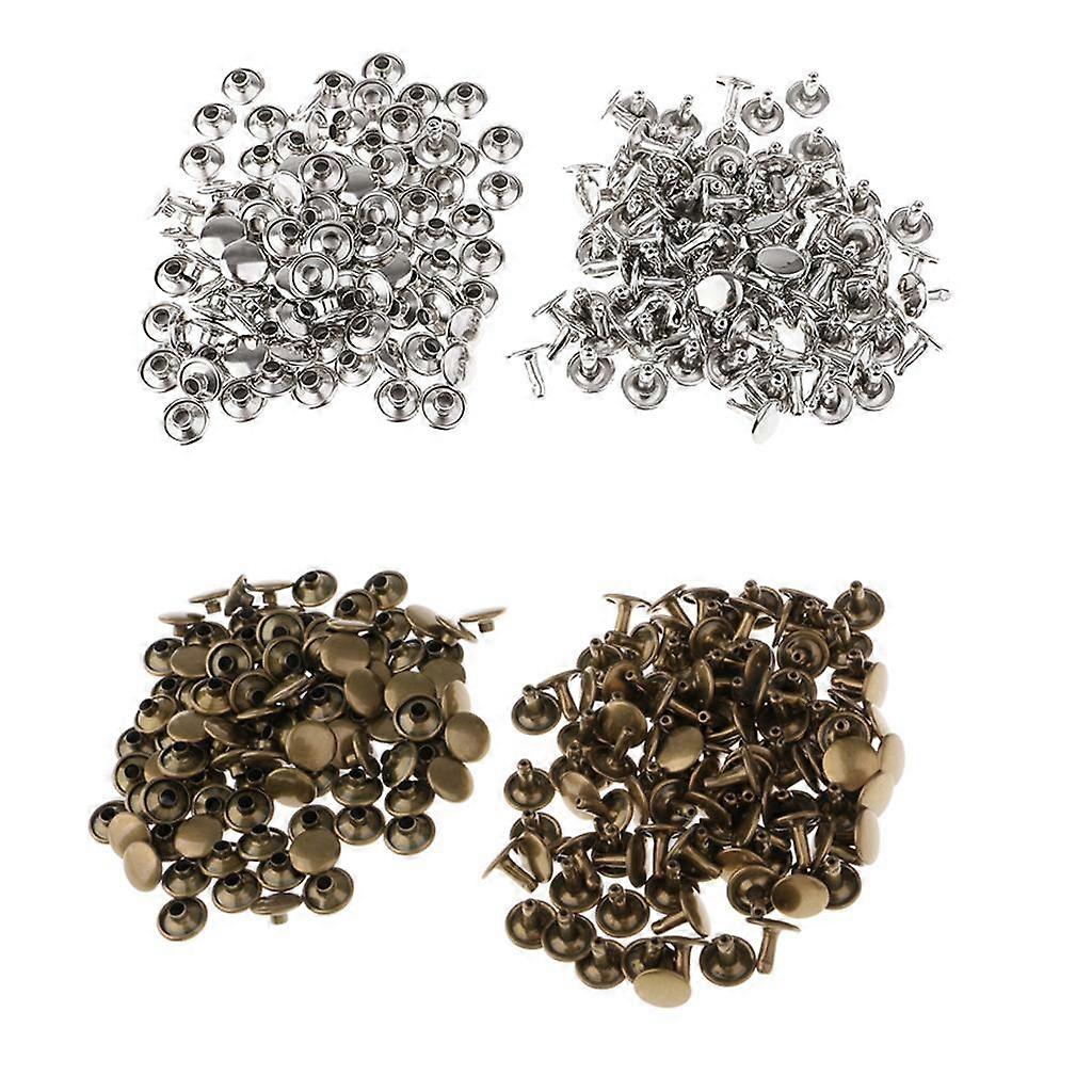 200pcs Round Double Cap Rivet Stud Metal  Leathercraft Accessories