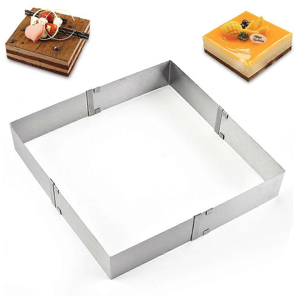 Square cake mold ring, adjustable stainless steel square biscuit cutter cake baking mold