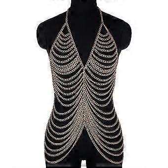 Sexy Metal Body Chain Dress For Women Fashion Bling...
