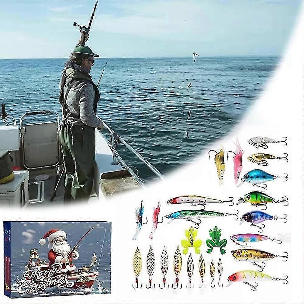 2024 Fishing Tackle Advent Calendar Christmas 24 Days Countdown Fish Tackle Set Δώρα για άνδρες ψαράδες