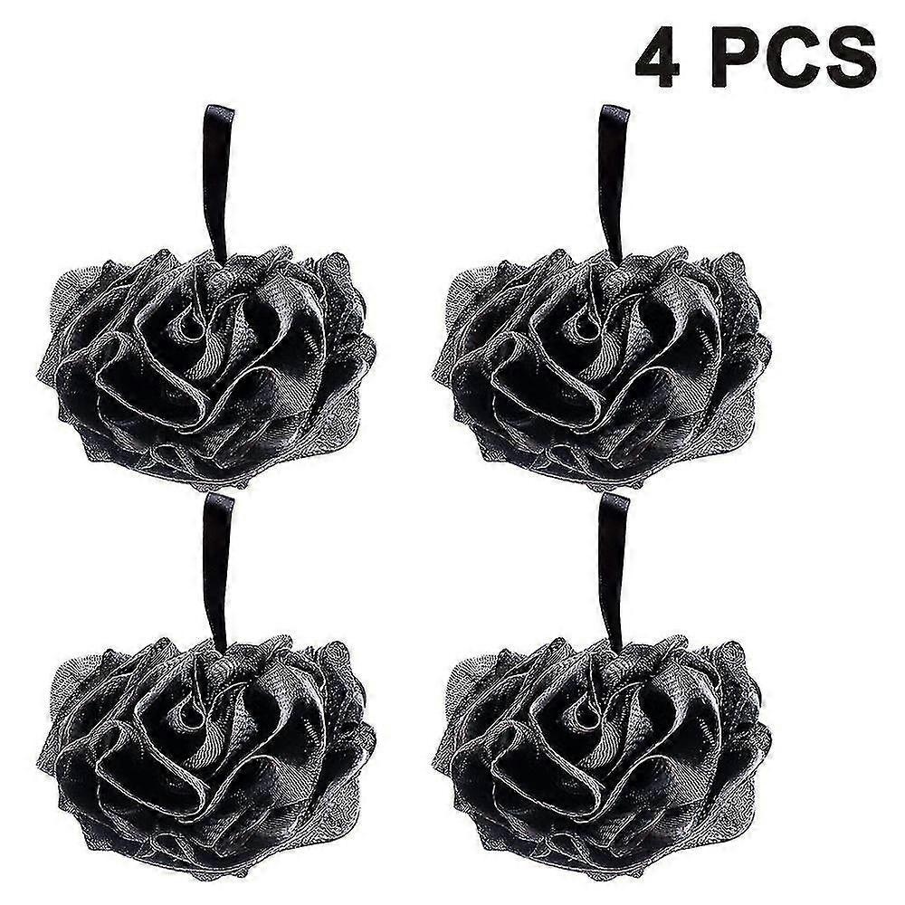 Bath Sponge Set Shower Bouquet Extra Large Mesh Pouf Scrubber 4 Pack