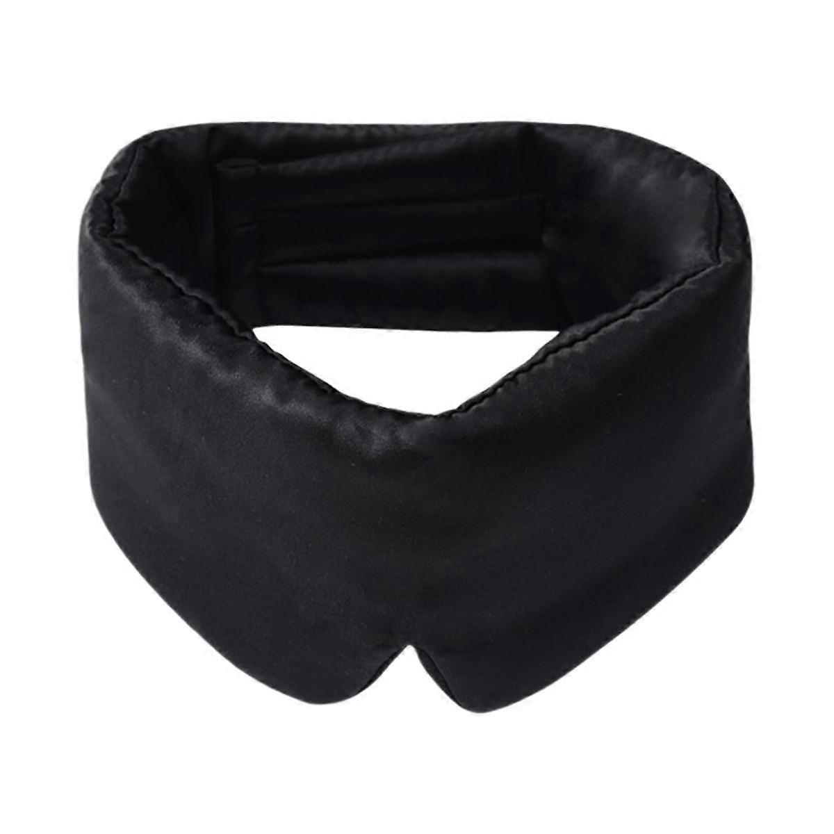 Unisex Overnight Sleeping Eye Mask, Blackout Eye Mask, Silk Sleeping Eye Mask with Stickers(Black)