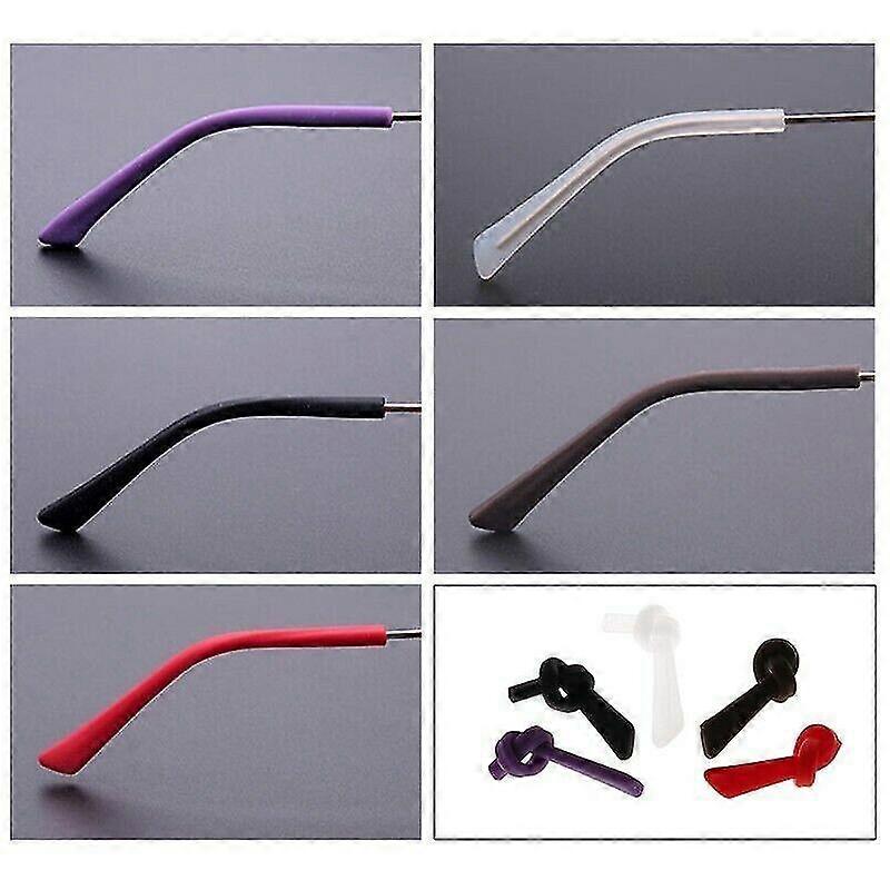 3 par silikone tempel tips Skridsikre briller fladt ørerør Udskiftninga