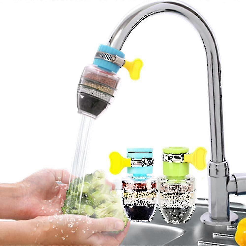 2pcs Water Filter, Activated Carbon Faucet Water Filters Six Layer Be Applicable 1/2in - 3/4in