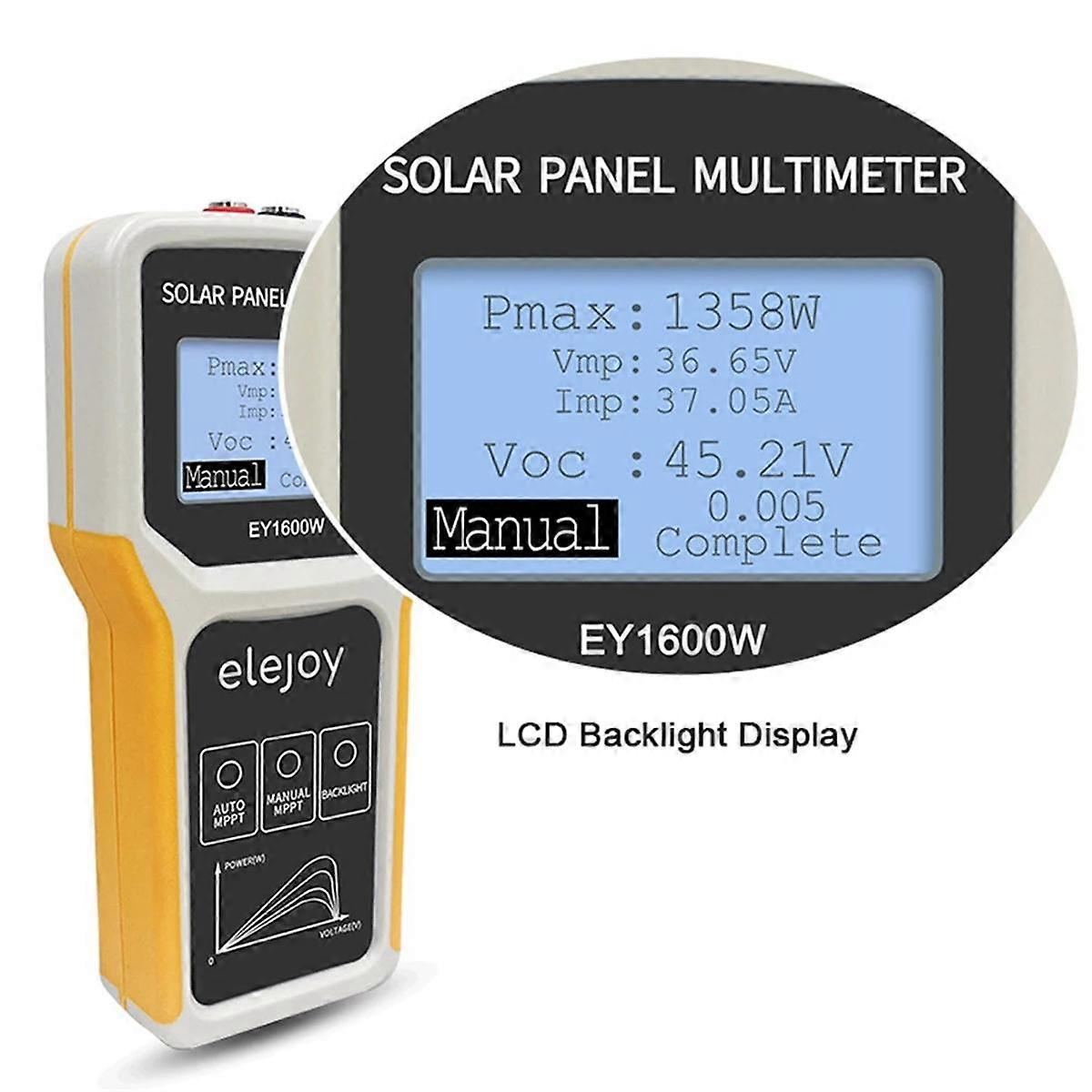 EL400B Photovoltaic Panel Multimeter Solcellepanel MPPT Tester Spenning Strøm Strøm Test Meter Multi Meter