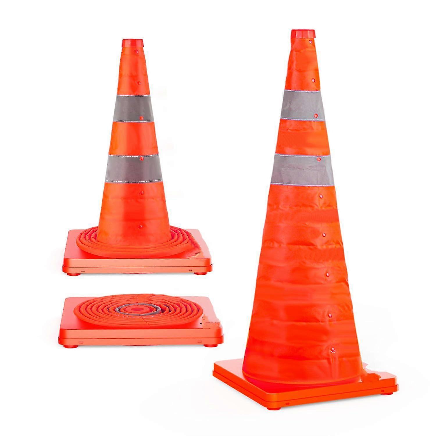 Foldable traffic safety orange cone, multi-purpose pop-up cone and reflective collar for road parking, driving practice -GSL