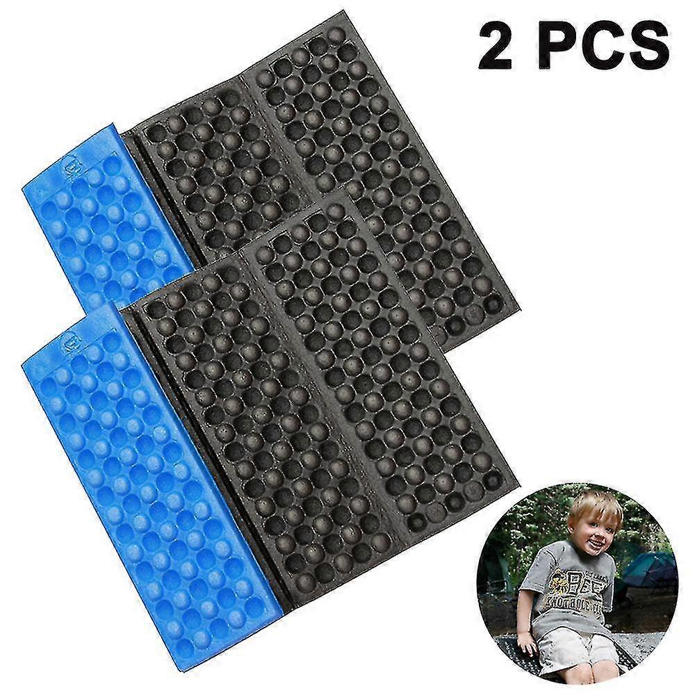 2pcs Four Folding Cushion-blue And Black