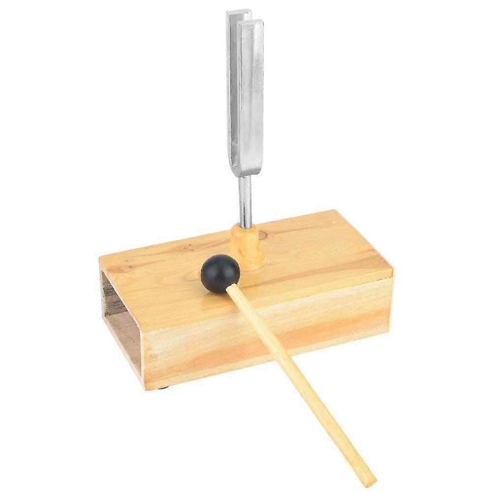 Tuning Fork with Wood Resonator Box & Knocker for Vibration Experiment (440HZ)