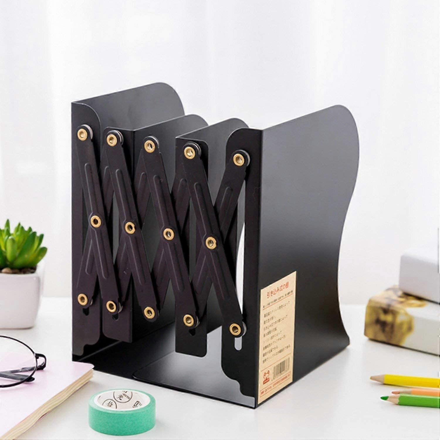 Black Metal Adjustable Decorative Bookend