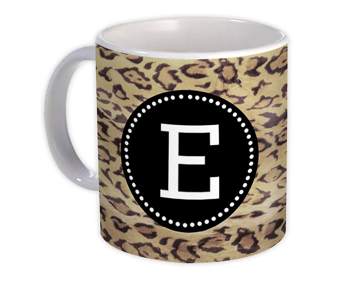 Hediye Kupa: Monogram Harf E Cheetah