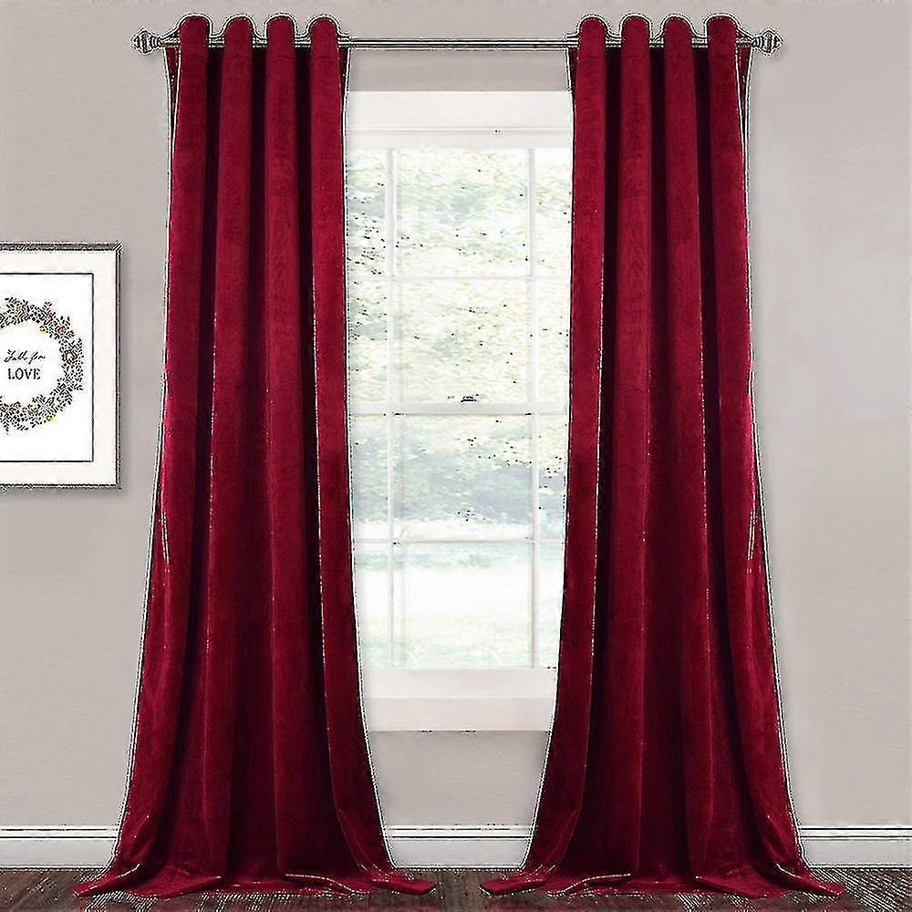 Luxury Thermal Insulated Drapes Thick Solid Living  Efficient Blackout Curtain