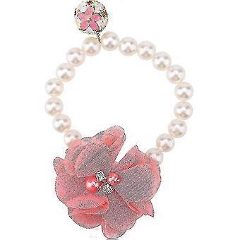 Collier en perles roses pour animaux de compagnie - Élastique réglable pour chien et chiot
